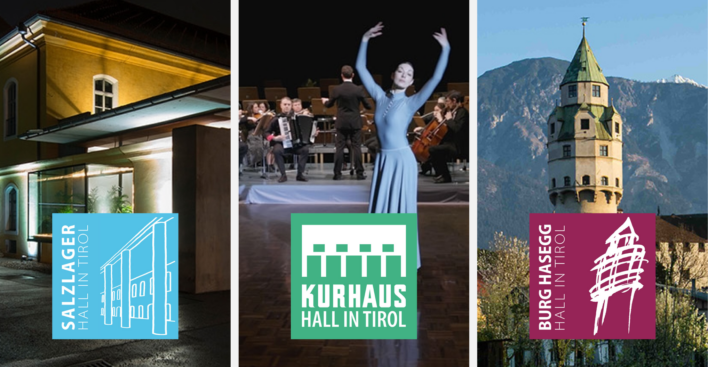 Drei Werbebanner für Eventlocations in Hall