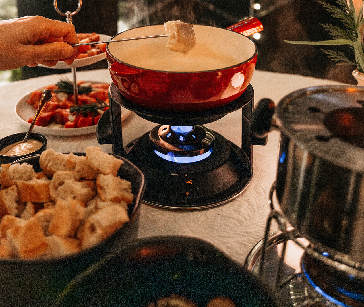 Private Fondue Abende im Weinkeller im Alpina in Salzburg.