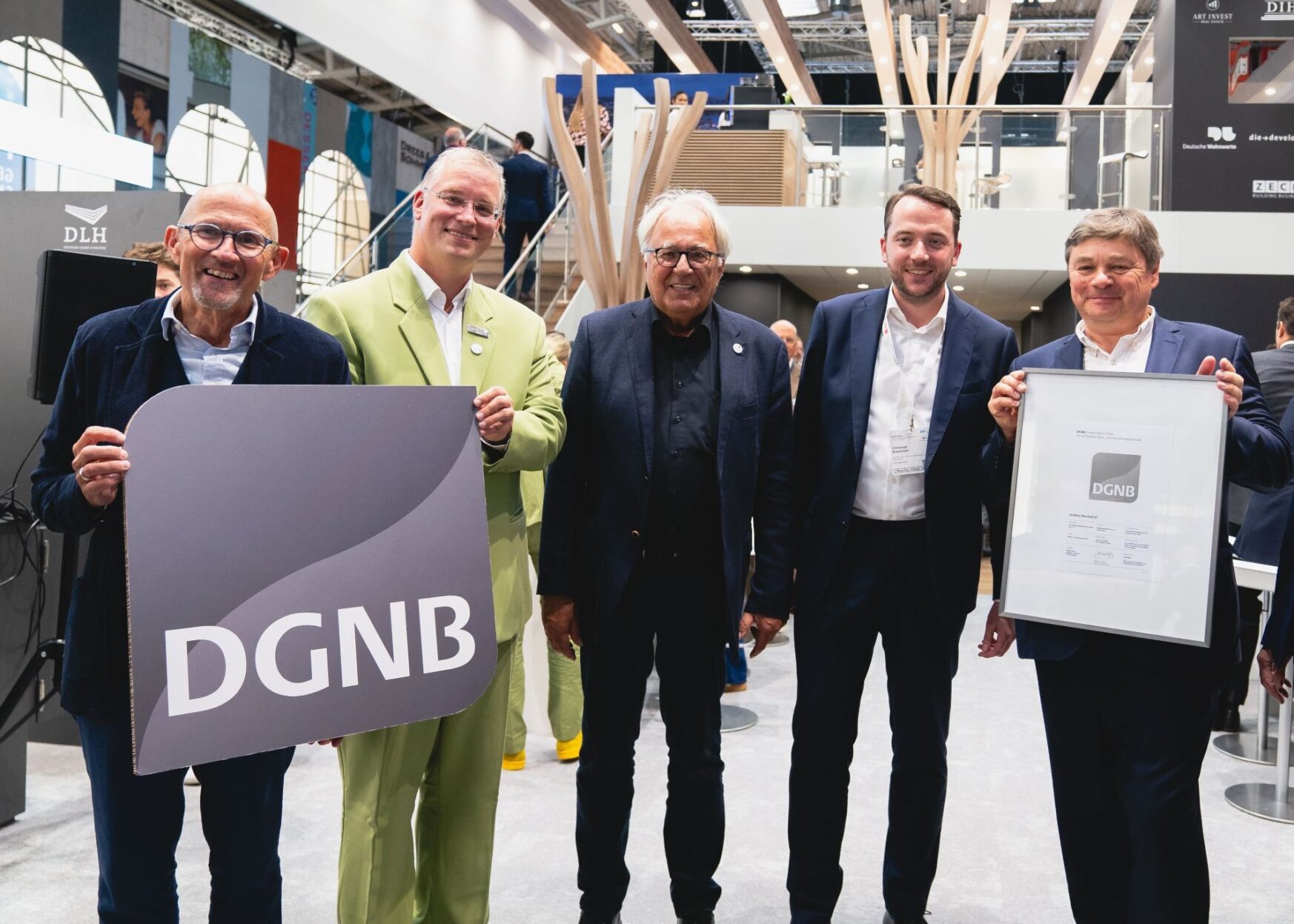 DGNB Verleihung Vorzertifikat an Die Wohnkompanie Berlin, Expo Real 2024
